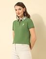 U.S. Polo Assn. Women Jacquard Collar Regular Fit Polo Shirt