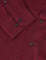 Arrow Men Maroon Outline Check Manhattan Slim Fit Formal Shirt