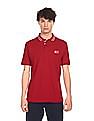 Aeropostale Men Red Cotton Solid Polo Shirt