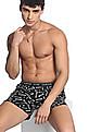 Calvin Klein Underwear Men Black Mid Rise Brand Print Cotton Boxers