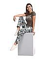 Aeropostale Green Camo Print Fleece Track Pants