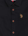 U.S. Polo Assn. Kids Boys Pure Cotton Solid Shirt