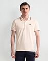Arrow Sport Striped Collar Solid Polo Shirt