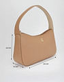 Tommy Hilfiger Solid Beige Pu Hand Bag