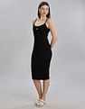 Tommy Hilfiger Womens Black Solid Dresses
