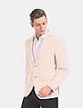 USPA Tailored Men Beige Slim Fit Solid Formal Blazer