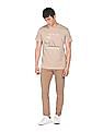 Calvin Klein Men Light Brown Degrade Monogram Logo Chest T-Shirt