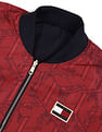 Tommy Hilfiger Men Red And Navy Reversible Polyester Bomber Jacket