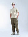 Flying Machine Loose Fit Solid Twill Cargo