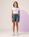 U.S. Polo Assn. Kids Girls Flock Print Regular Fit T-Shirt