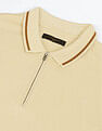 Flying Machine Solid Zipper Polo Shirt
