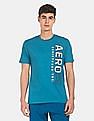 Aeropostale Men Blue Crew Neck Brand Logo T-Shirt