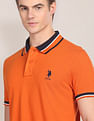 U.S. Polo Assn. Striped Collar Slim Fit Polo Shirt