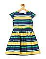 U.S. Polo Assn. Kids Girls Striped Fit And Flare Dress