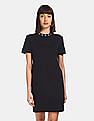 Calvin Klein Women Black Logo Trim T-Shirt Dress
