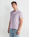 Arrow Sports Ribbed Collar Solid Polo Shirt