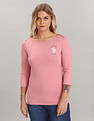 U.S. Polo Assn. Women Three Quarter Sleeve Solid T-Shirt