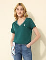 U.S. Polo Assn. Women Regular Fit Solid T-Shirt