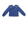 U.S. Polo Assn. Kids Girls Cape Collar Chambray Top
