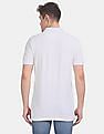 U.S. Polo Assn. White And Orange Colour Block Pique Polo Shirt