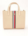 Tommy Hilfiger Solid Beige Nylon Handbag