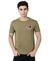 AD by Arvind Crew Neck Solid Cotton T-Shirt