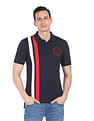 AD by Arvind Cotton Modern Fit Striped Polo Shirt