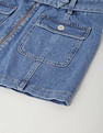 Tommy Hilfiger Belted Zipper Denim Mini Skirt