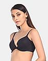 Calvin Klein Underwear Women Black Lightly Lined Solid Front Closure Bra