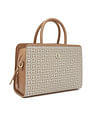 Tommy Hilfiger Printed Beige PVC Hand Bag