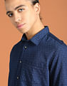 Flying Machine Patterned Print Twill Cotton Shirt