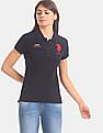 U.S. Polo Assn. Women Solid Cotton Pique Polo Shirt