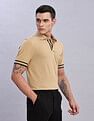 Tommy Hilfiger Mens Beige Solid Polo Shirt