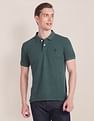 U.S. Polo Assn. Men Green Polo T-Shirt With Side Vents