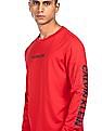 Calvin Klein Men Red Long Sleeve Logo Print T-Shirt