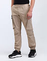 Flying Machine Jogger Fit Solid Cargo Trousers