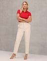 U.S. Polo Assn. Women Ribbed Collar Solid Polo Shirt