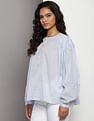 Tommy Hilfiger Cotton Voile Long Sleeve Henley Blouse