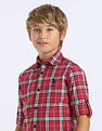 U.S. Polo Assn. Kids Boys Plaid Checked Regular Fit Shirt