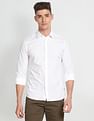 Flying Machine Solid Spread Collar Casual Shirt
