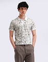 Flying Machine Abstract Print Cotton Polo Shirt
