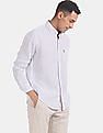 U.S. Polo Assn. Vertical Stripe Button Down Collar Linen Casual Shirt