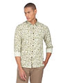 Flying Machine Abstract Print Cotton Shirt