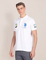 U.S. Polo Assn. Argentina Flag Appliqued Pique Polo Shirt