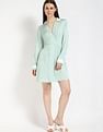 Tommy Hilfiger Viscose Spread Collar A-Line Dress