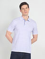 Arrow Mercerised Cotton Horizontal Stripe Polo Shirt