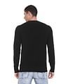 Calvin Klein Men Black Crew Neck Solid Long Sleeve Sweater