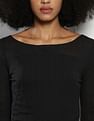 Calvin Klein Sheer Ribbed Long Sleeve Top