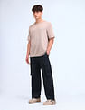 Flying Machine Relaxed Fit Solid Cargo Trousers