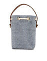 Tommy Hilfiger Striped Blue Cotton Sling Bag